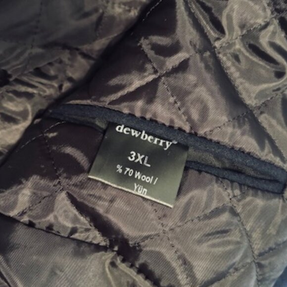 Dewberry Mock Neck Wool Mackintosh Coat Dark Blue size 3XL - Picture 7 of 7